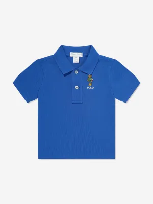 Bären-Poloshirt für Jungen in Blau