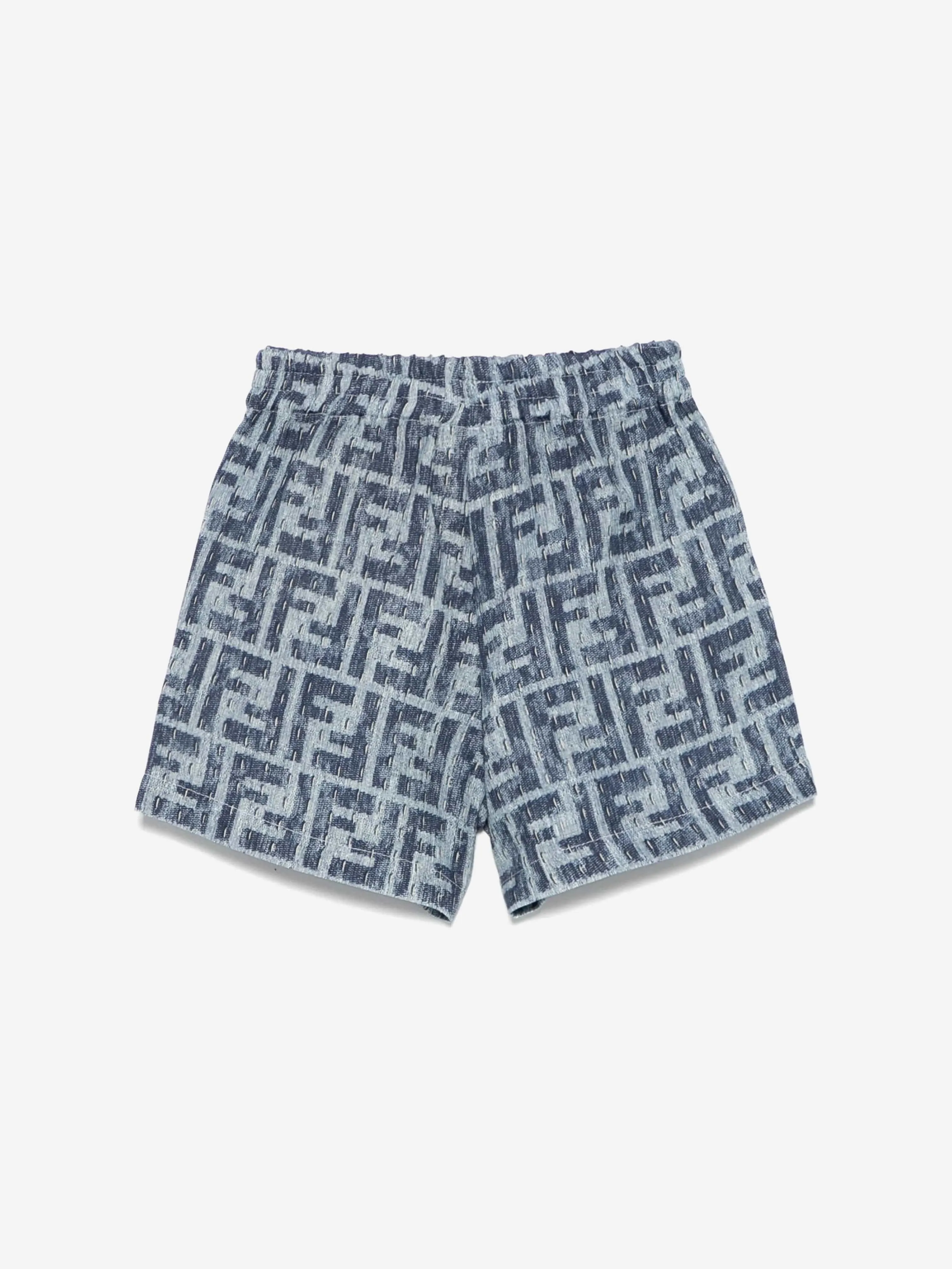 Baby Boys FF Leinen Shorts in Blau