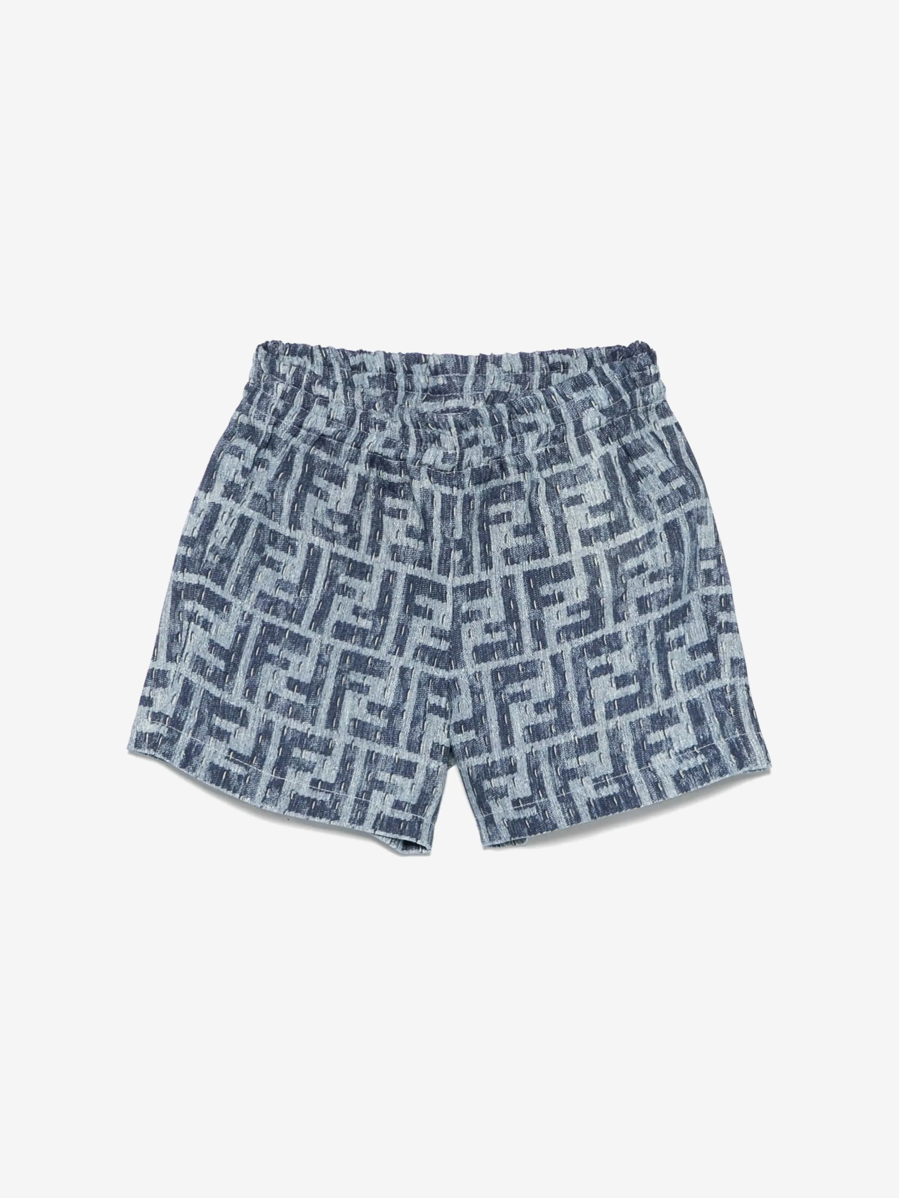 Baby Boys FF Leinen Shorts in Blau