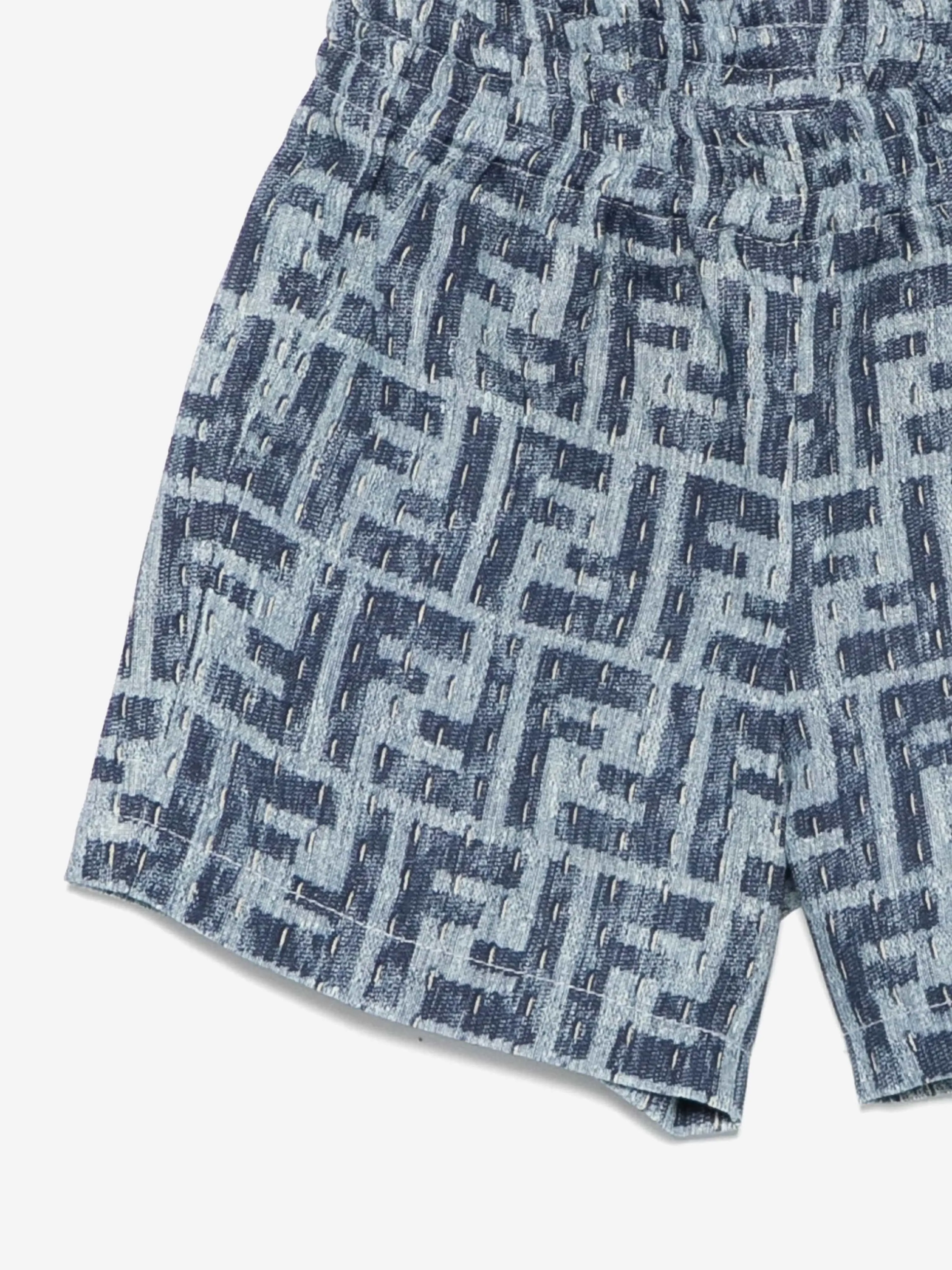Baby Boys FF Leinen Shorts in Blau