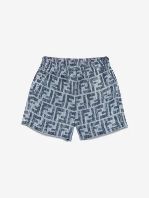 Baby Boys FF Leinen Shorts in Blau