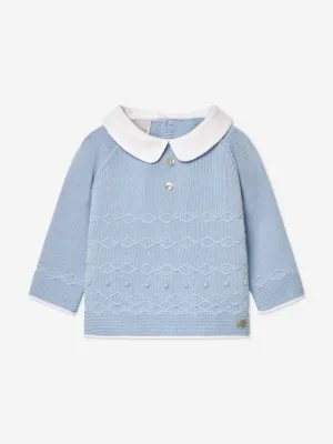 Blaue gestrickte Pullover für Babyjungen