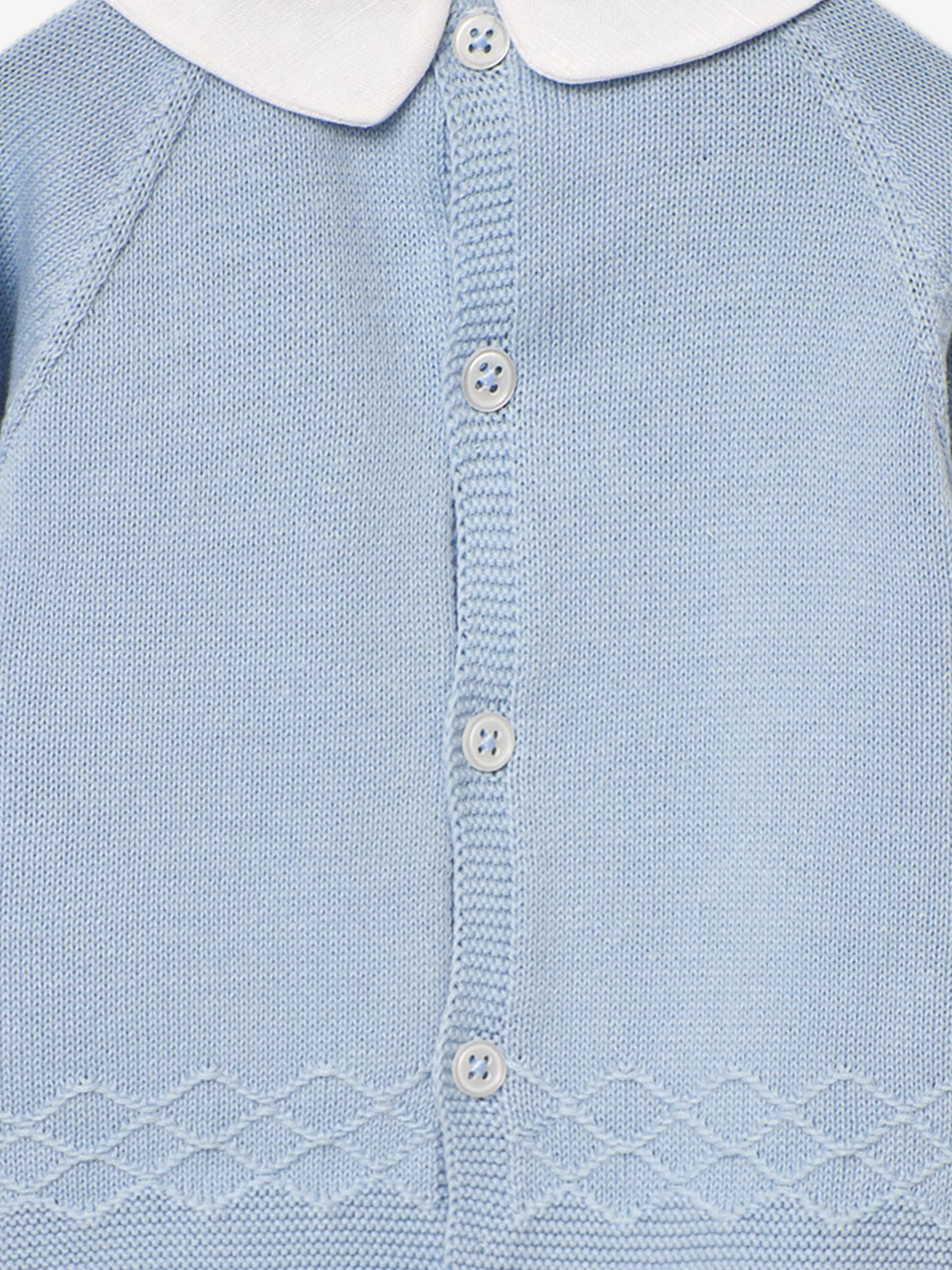 Blaue gestrickte Pullover für Babyjungen