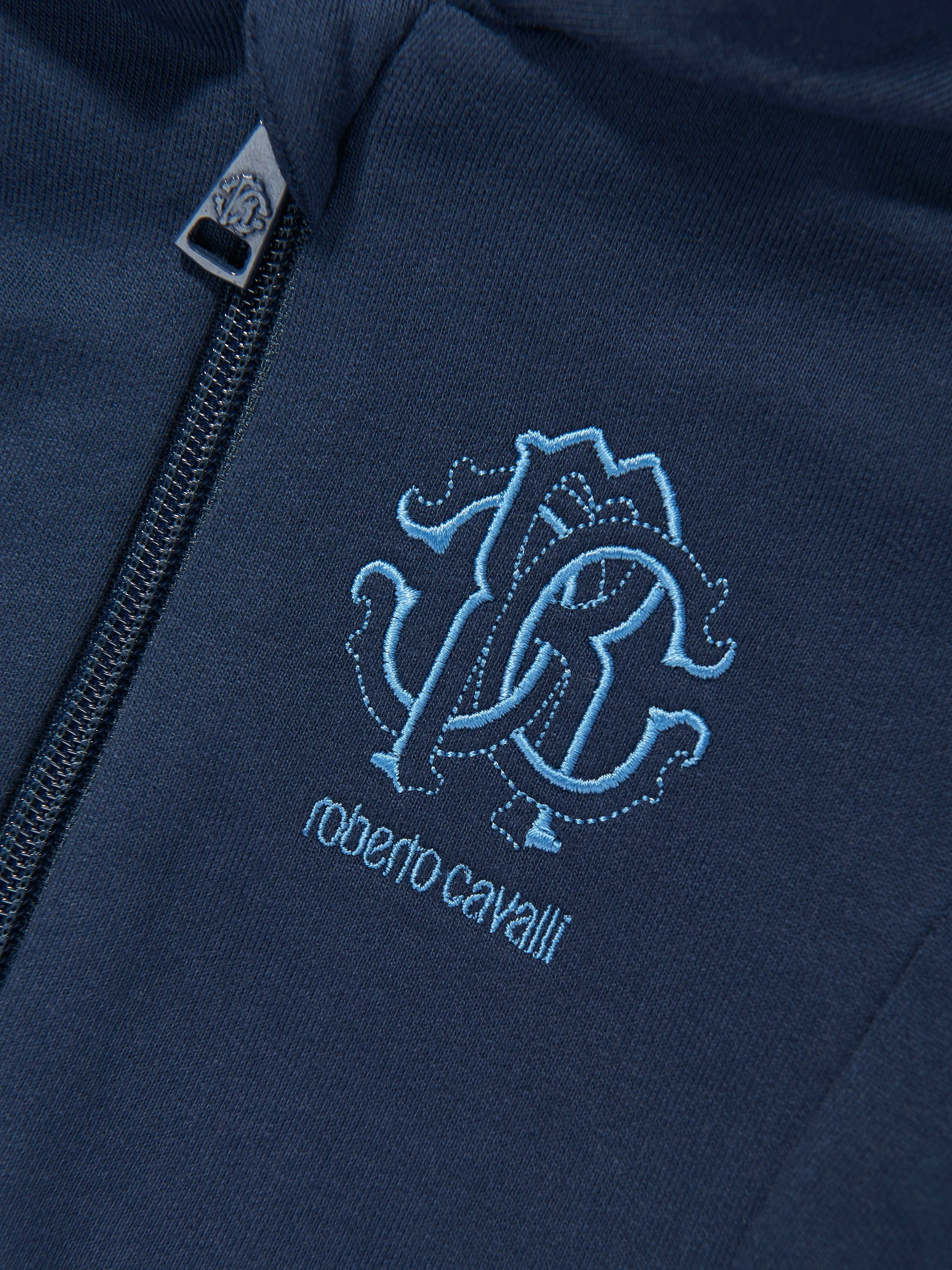 Baby Boys Logo Reißverschluss-Pullover in Marineblau