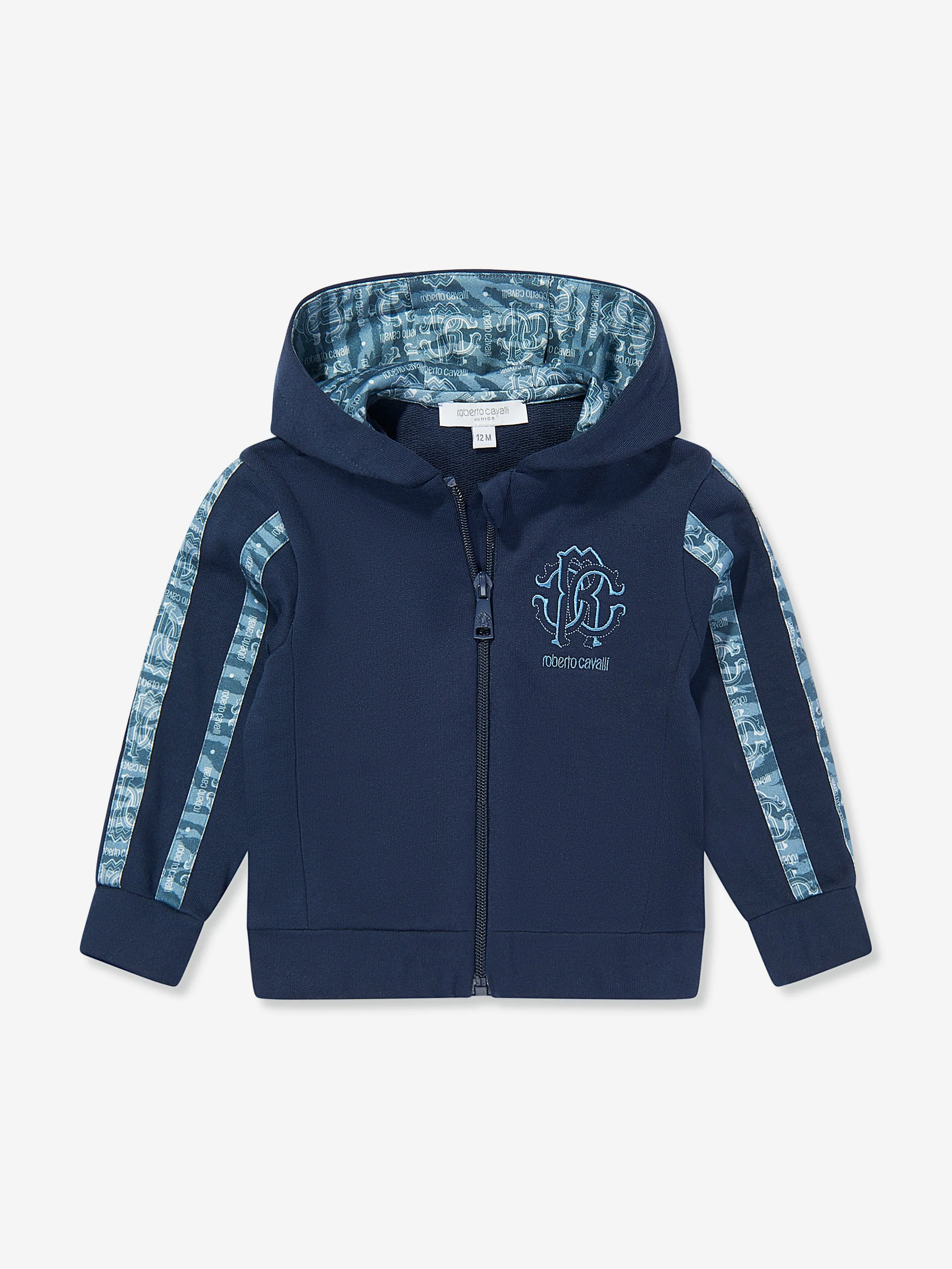 Baby Boys Logo Reißverschluss-Pullover in Marineblau