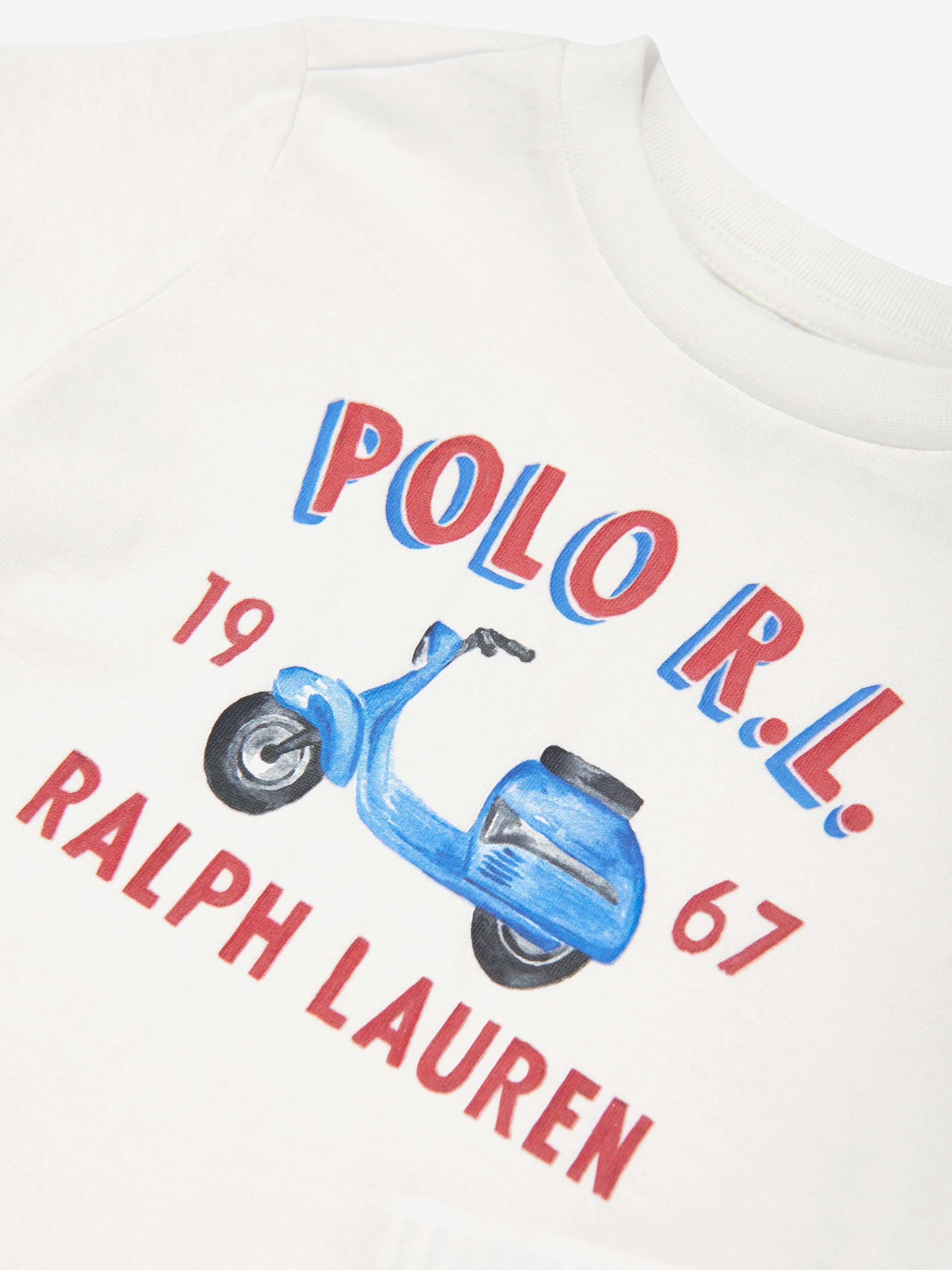 Baby Boys Moped T-Shirt in Weiß