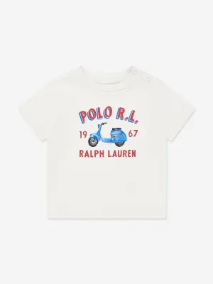 Baby Boys Moped T-Shirt in Weiß