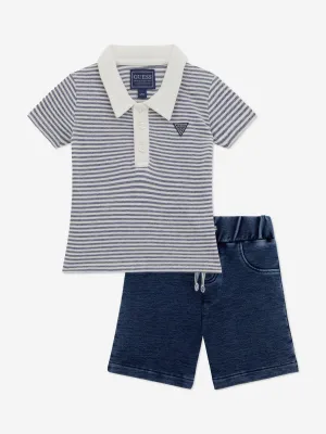 Baby-Jungen Polo-Shirt und Shorts-Set in Blau
