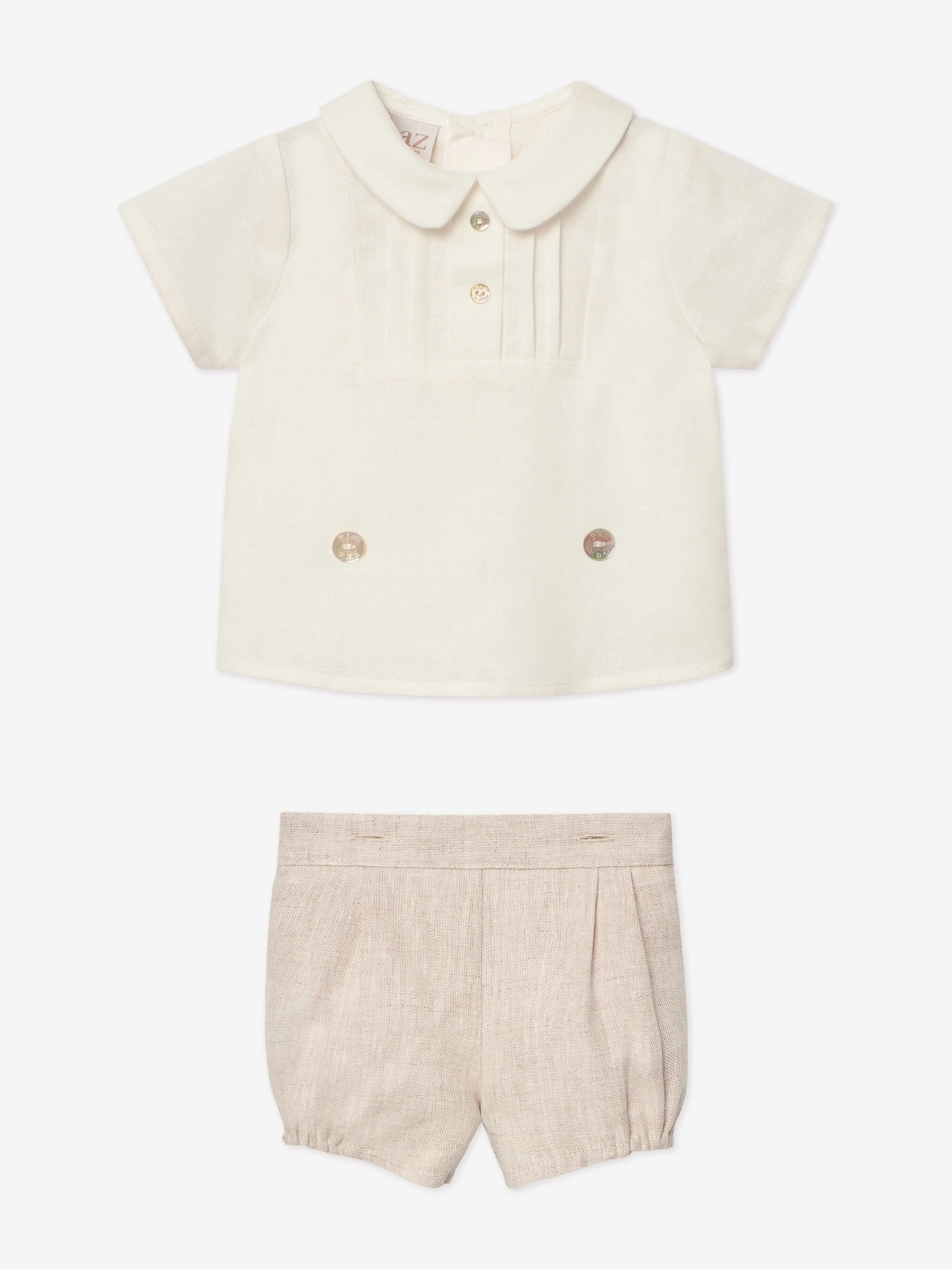 Baby-Jungen-Kurzarm-Set in Beige