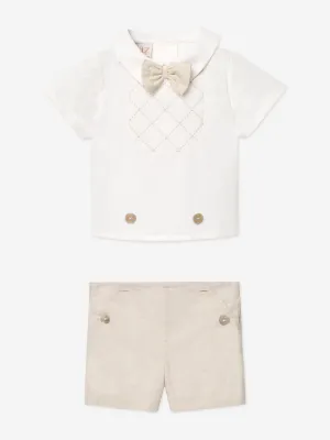 Kurzarmset für Babyjungen in Beige