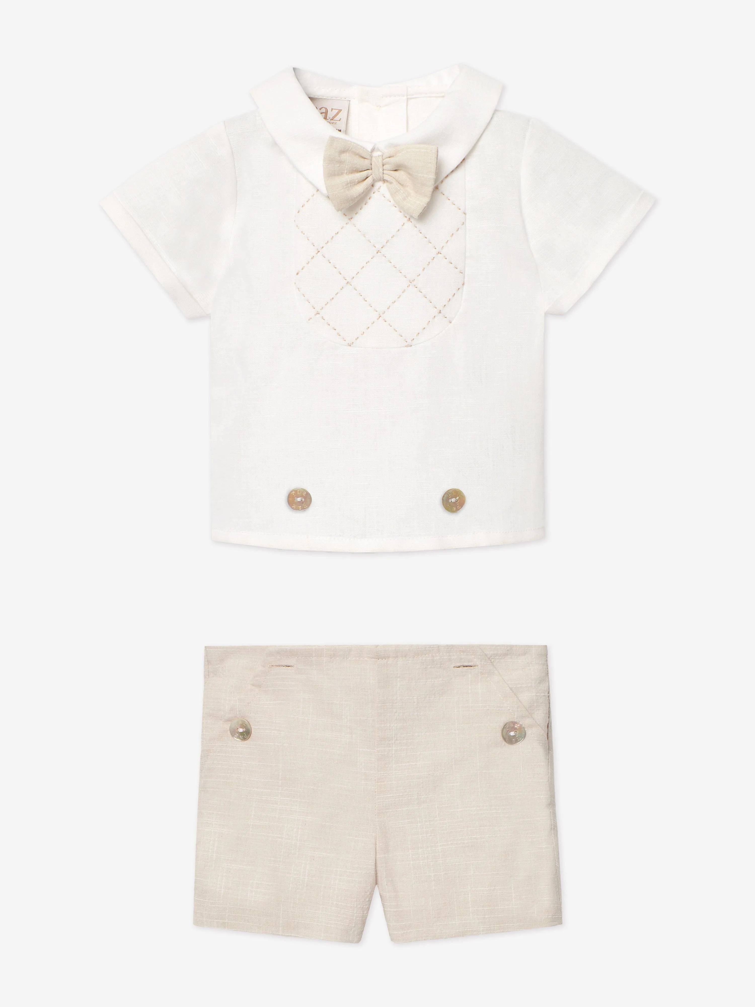 Kurzarmset für Babyjungen in Beige