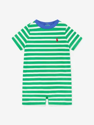 Gestreifter Logo-Body für Babyjungen in Grün