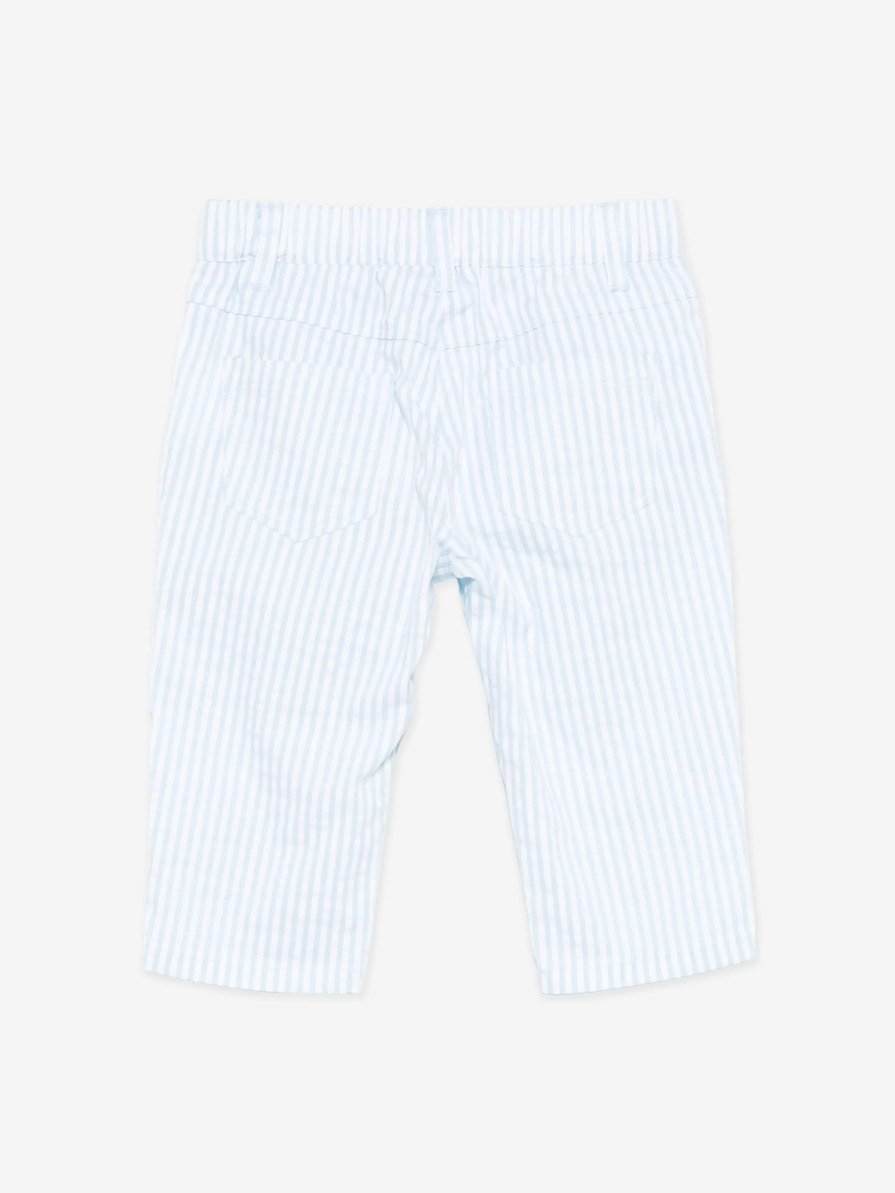 Blaue gestreifte Teddybär-Hose für Babyjungen