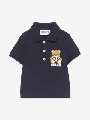 Baby Boys Teddybär Polo-Shirt in Marineblau