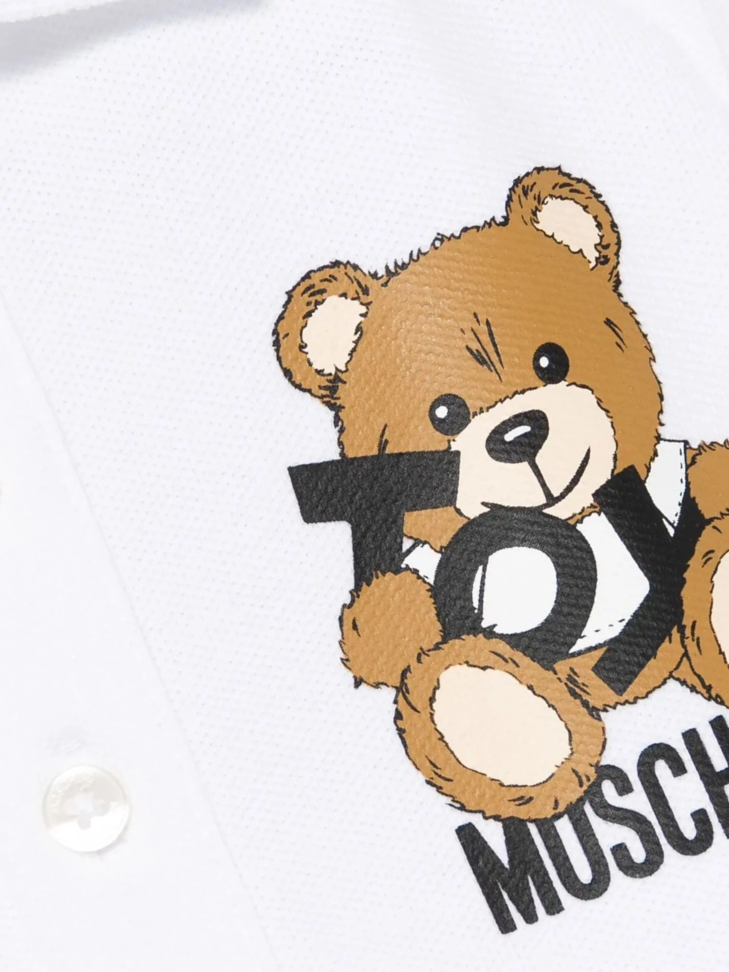 Baby Boys Teddybär Polo-Shirt in Weiß