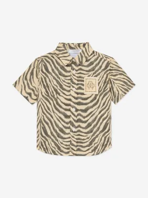 Braunes Zebra-Print Hemd für Babyjungen