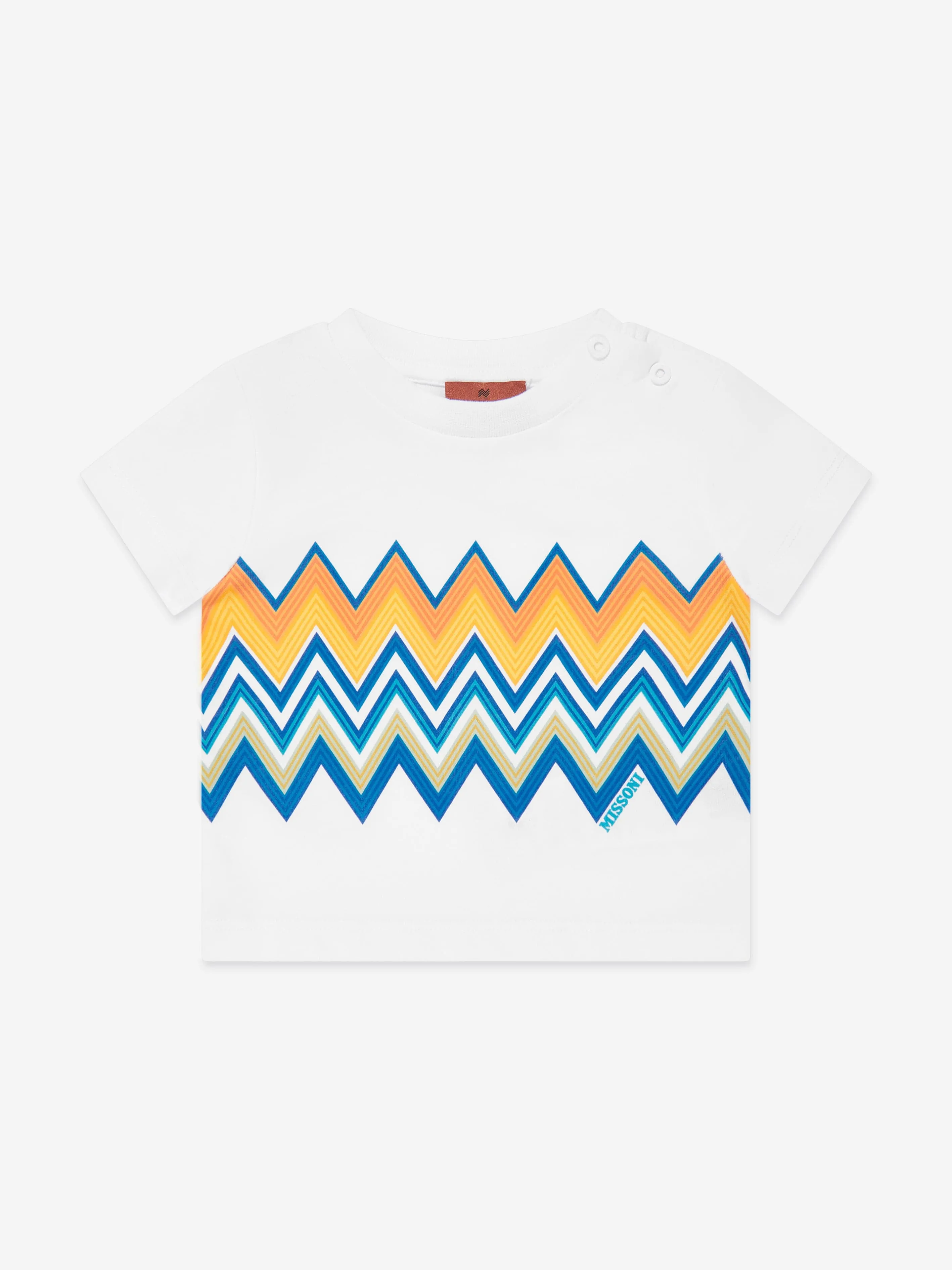 Baby Boys Zickzack-Print T-Shirt in Weiß