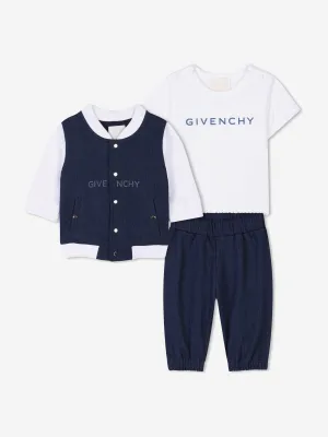Baby Fleece Denim Jogginganzug-Set in Blau