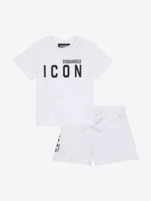 Baby Icon Kurzarm-Pyjama-Set in Weiß