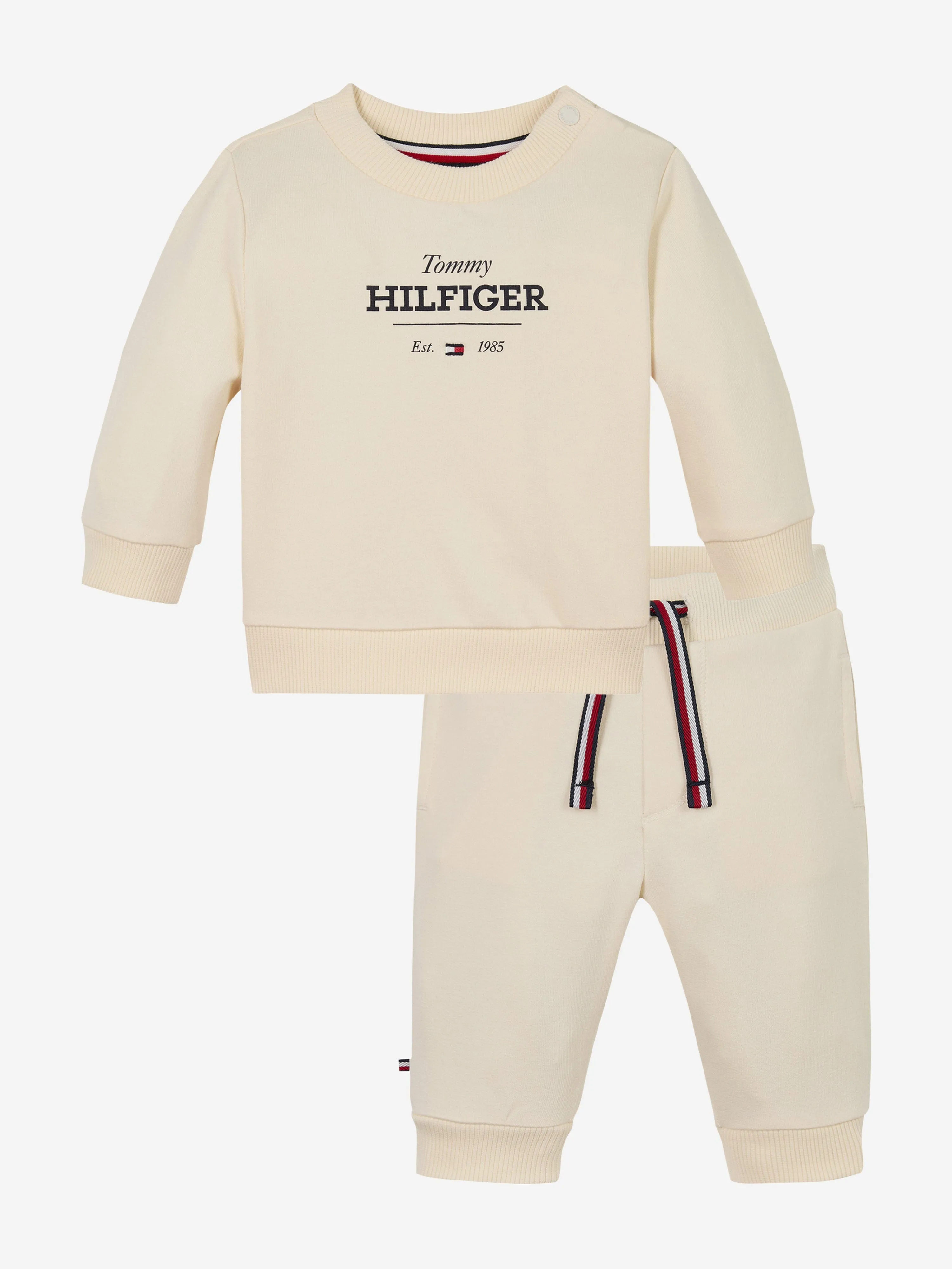 Baby Monotype Logo Tracksuit in Elfenbein