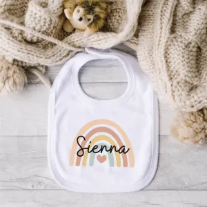 Baby Rainbow Personalised Name Baby Bib cheap baby clothes online