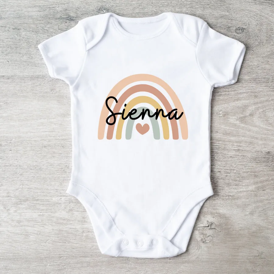 Baby Rainbow Personalised Name Baby Vest cheap baby clothes online