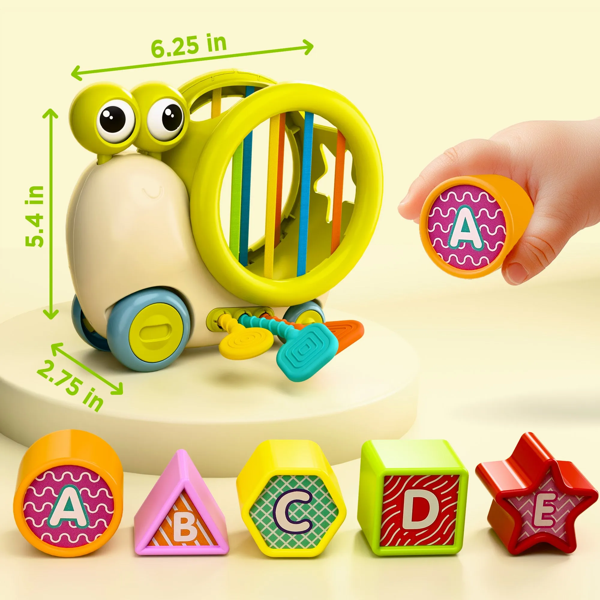 Baby-Schnecken-Aktivitätswürfel, Kleinkind-Montessori-Spielzeug
