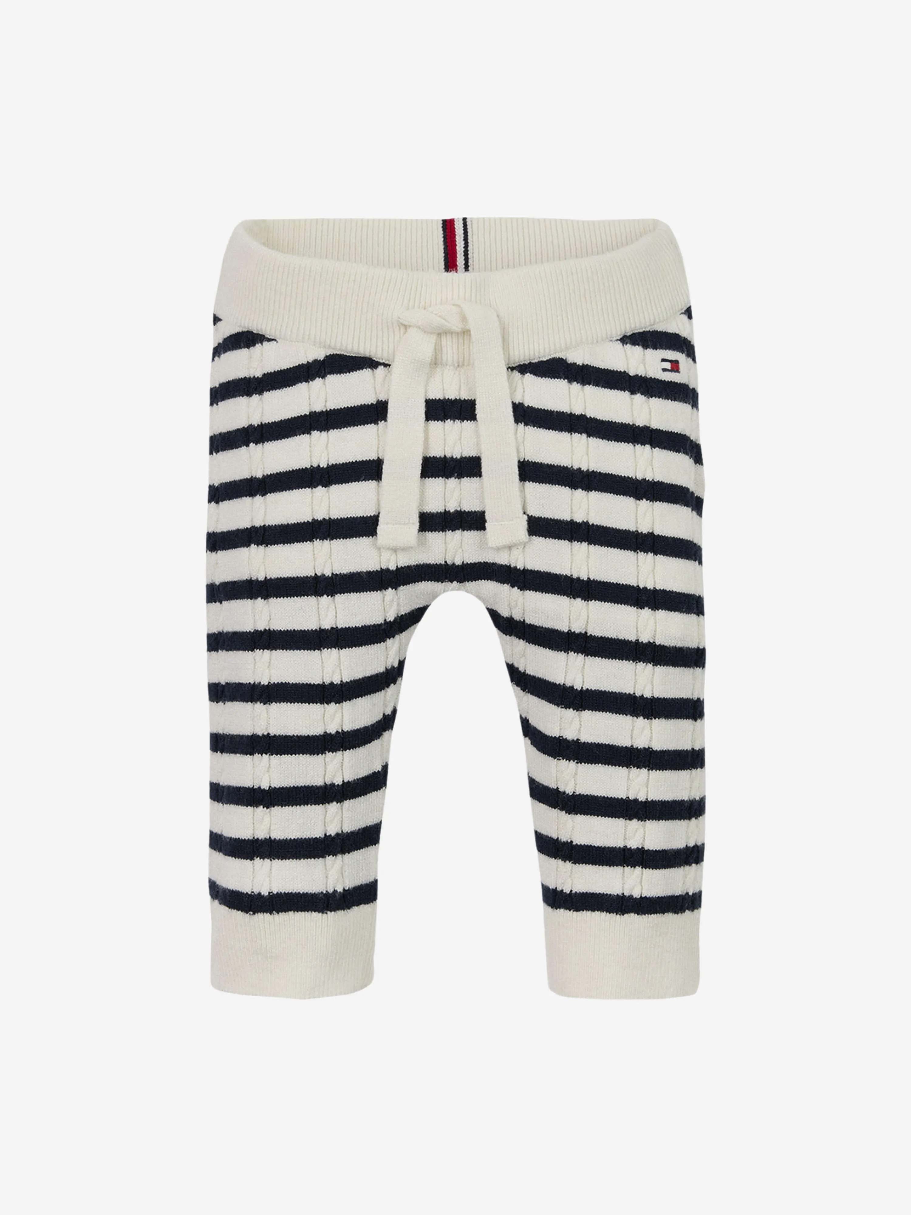 Baby gestreiftes Kabelstrick-Geschenkset in Marineblau