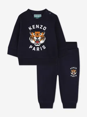 Baby Tiger Logo Trainingsanzug in Marineblau