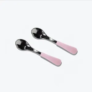 Babykids_Avanchy_Küche Avanchy Edelstahl Baby-Löffel - Pack mit 2 - Rosa