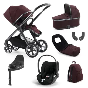 BabyStyle Oyster 4 LUXURY Bundle - 7-teilig - Maulbeerfarben - mit Cybex Cloud T