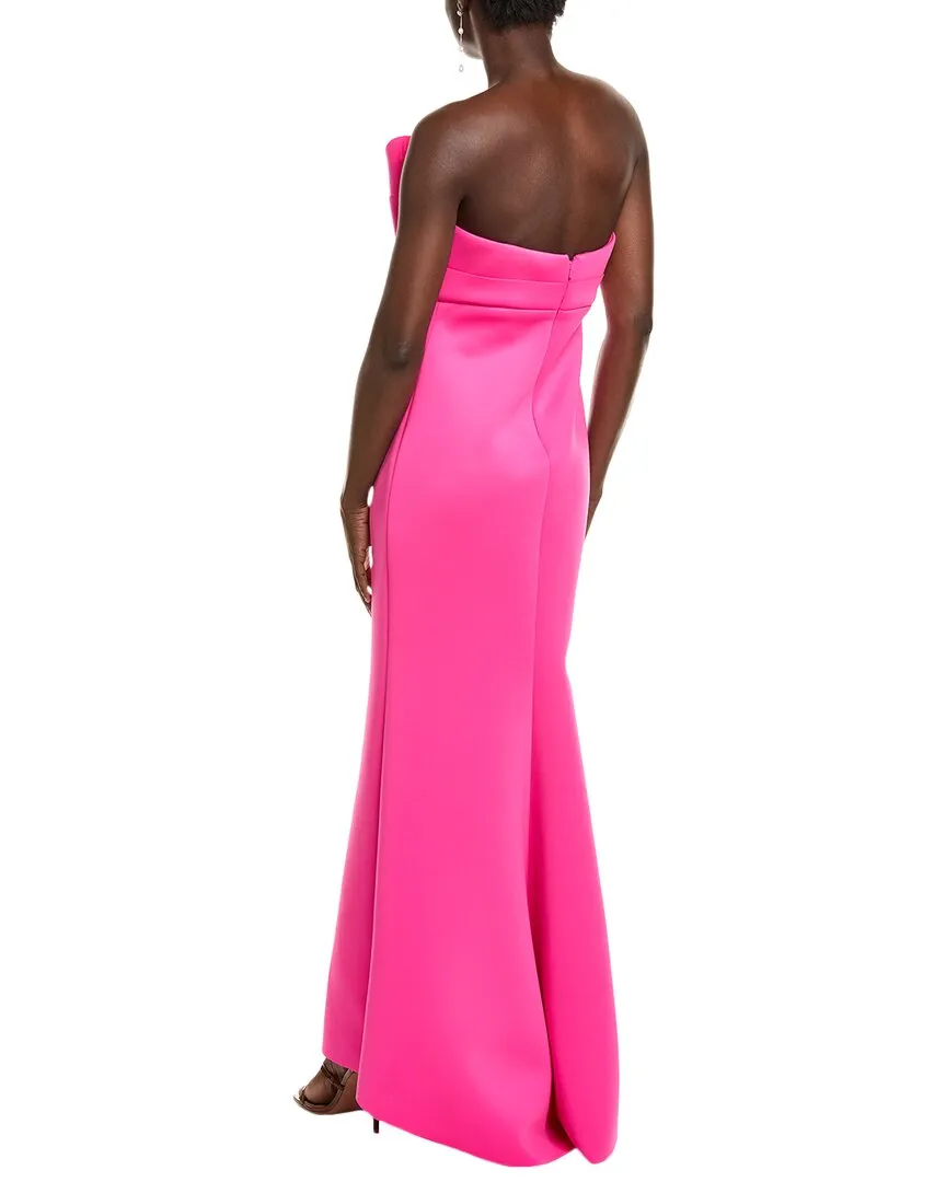 Badgley Mischka 3D Floral Bodice Scuba Gown