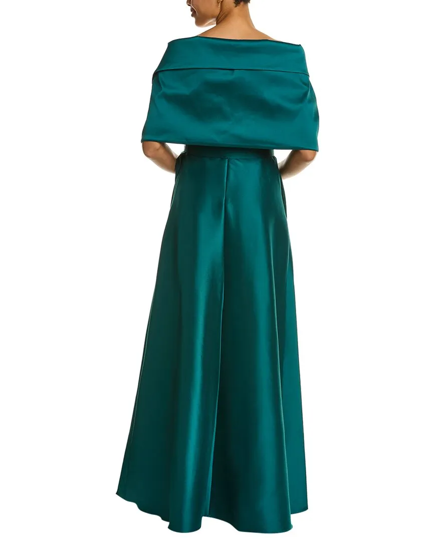 Badgley Mischka Wrap Mikado Gown