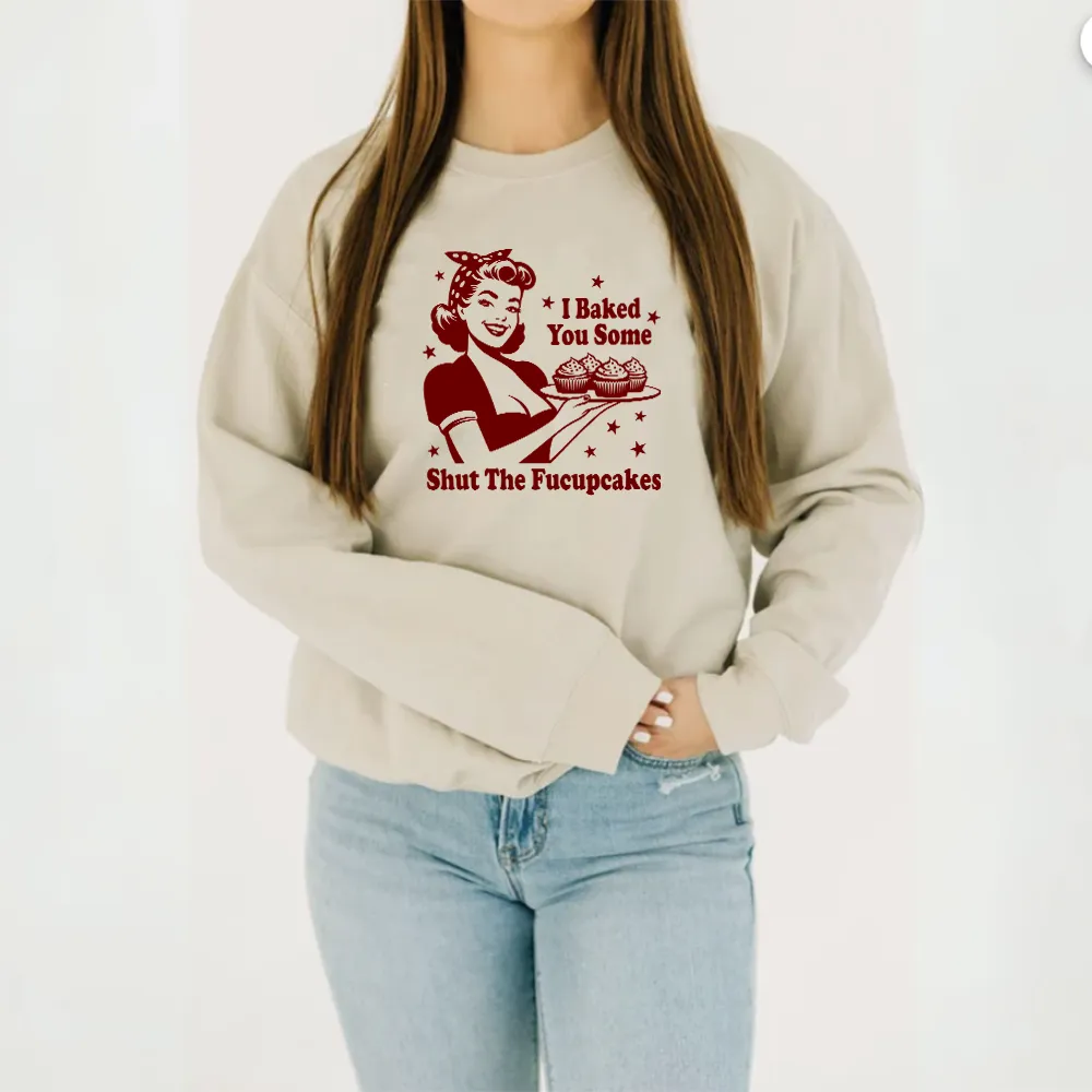 Baked The Cupcakes Distressed Sweatshirts postpartum clothes sale