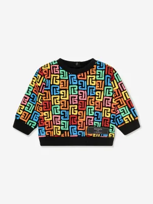 Balmin Baby Boys Monogram Sweatshirt in Schwarz