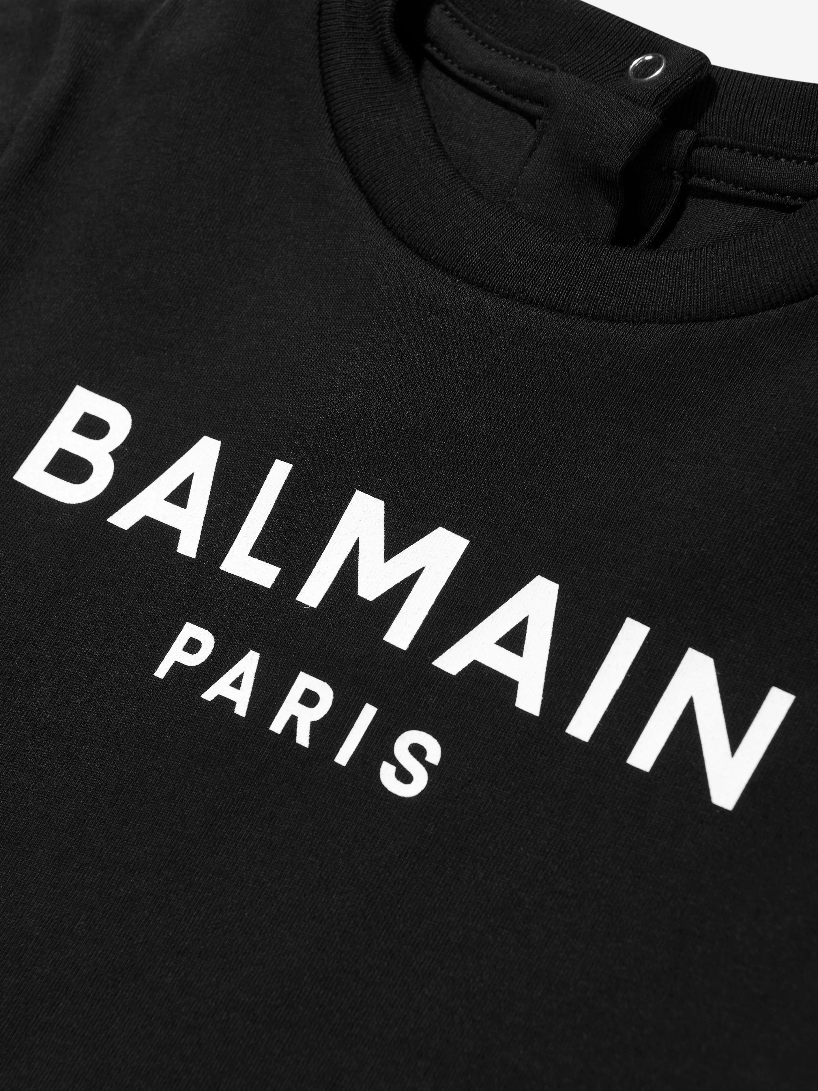 Balmain Baby Logo T-Shirt in Schwarz