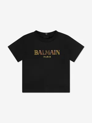 Balmain Baby Logo T-Shirt in Schwarz