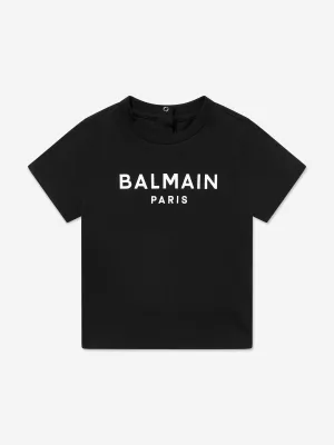 Balmain Baby Logo T-Shirt in Schwarz