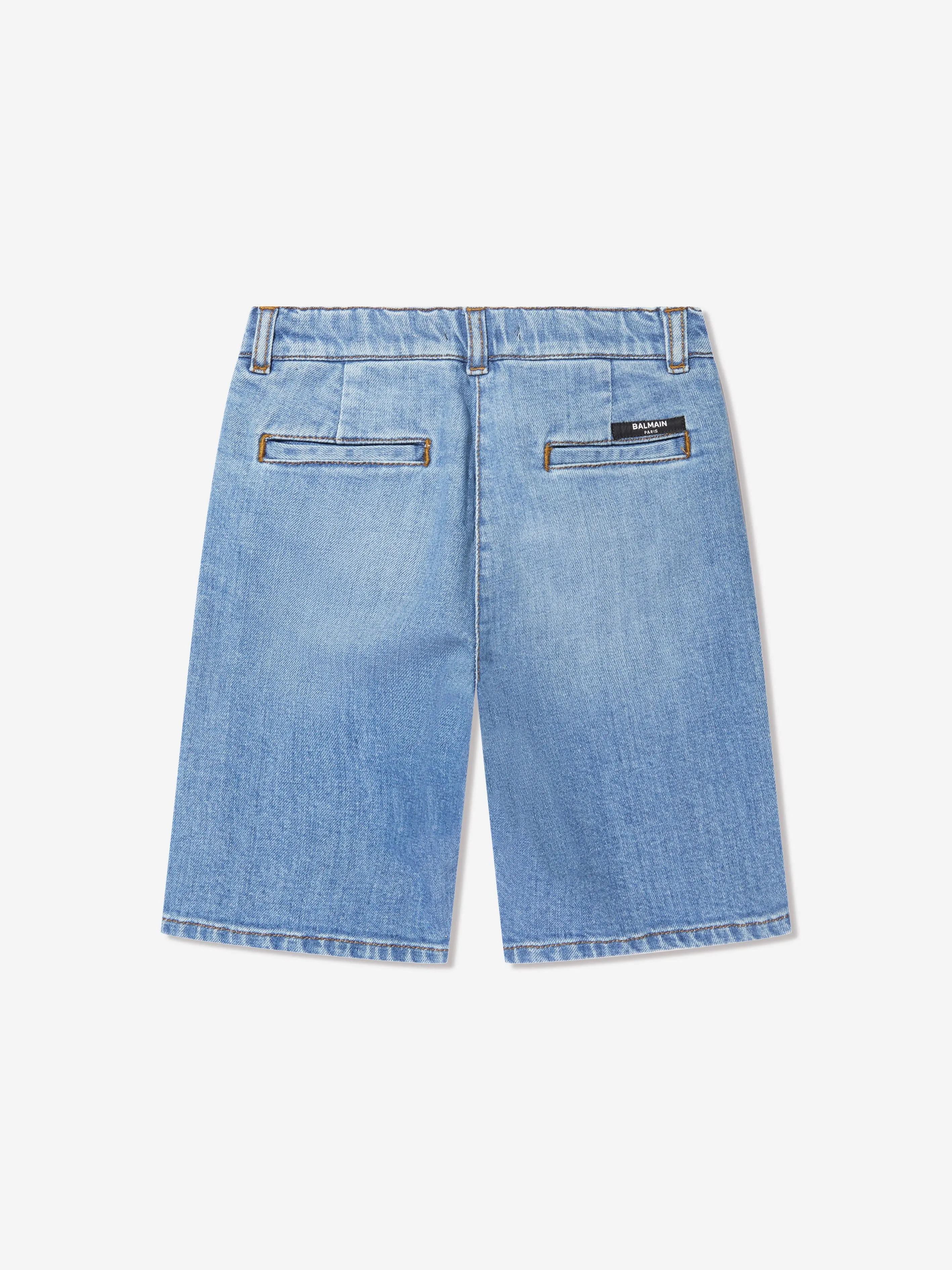 Balmain Jungen-Denimshorts in Blau