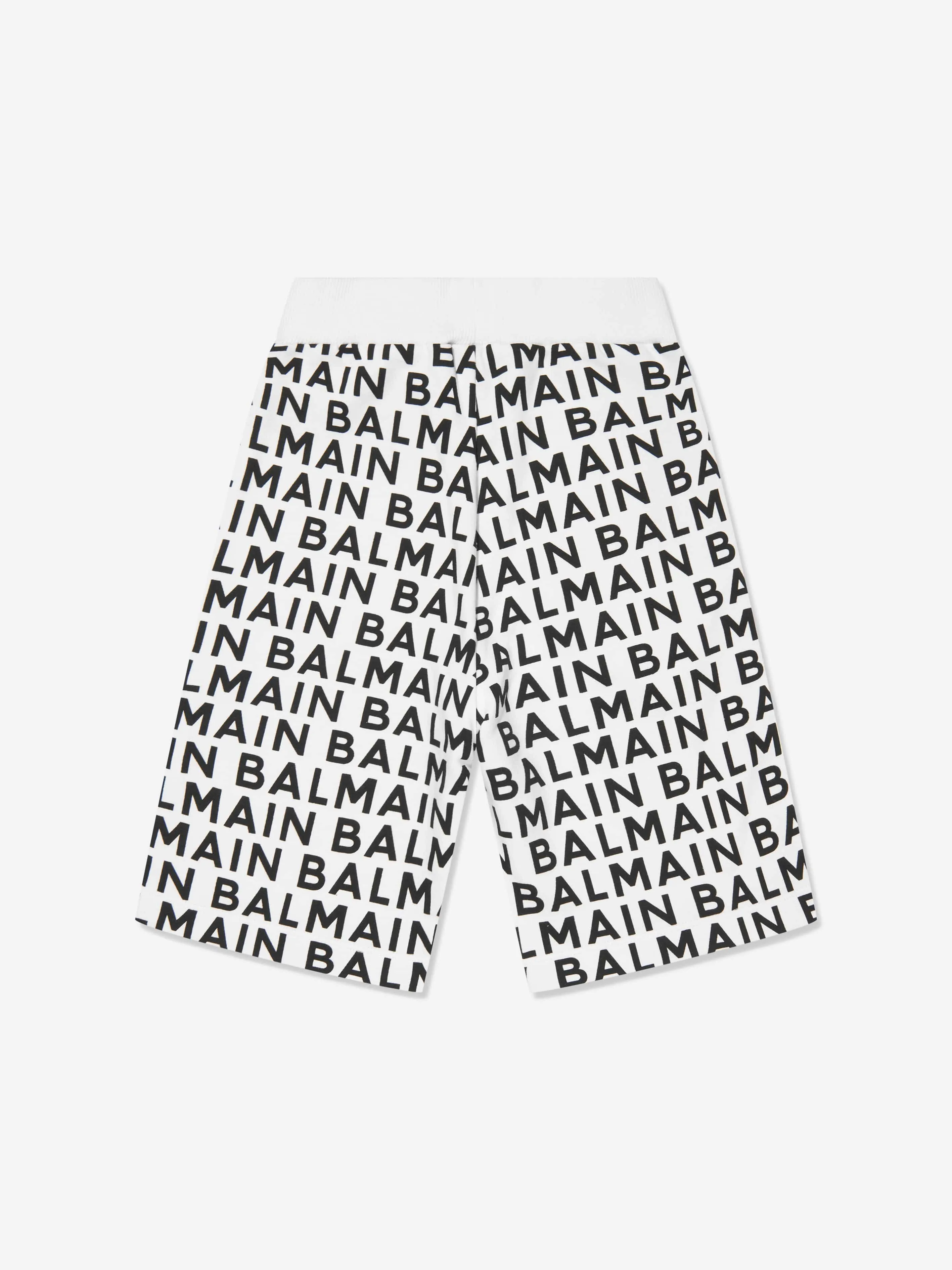 Balmain Boys Logo Jersey Shorts in Schwarz