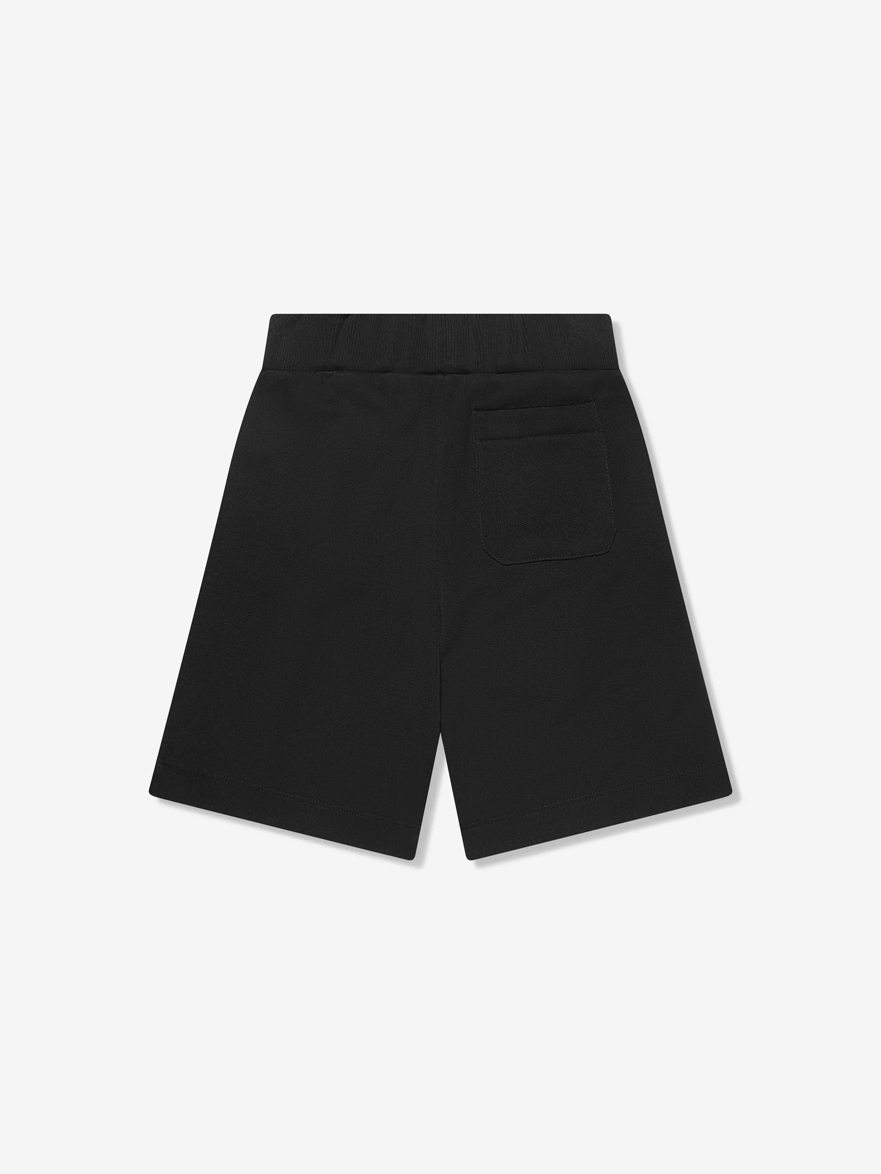 Balmain Boys Logo Jersey Shorts in Schwarz