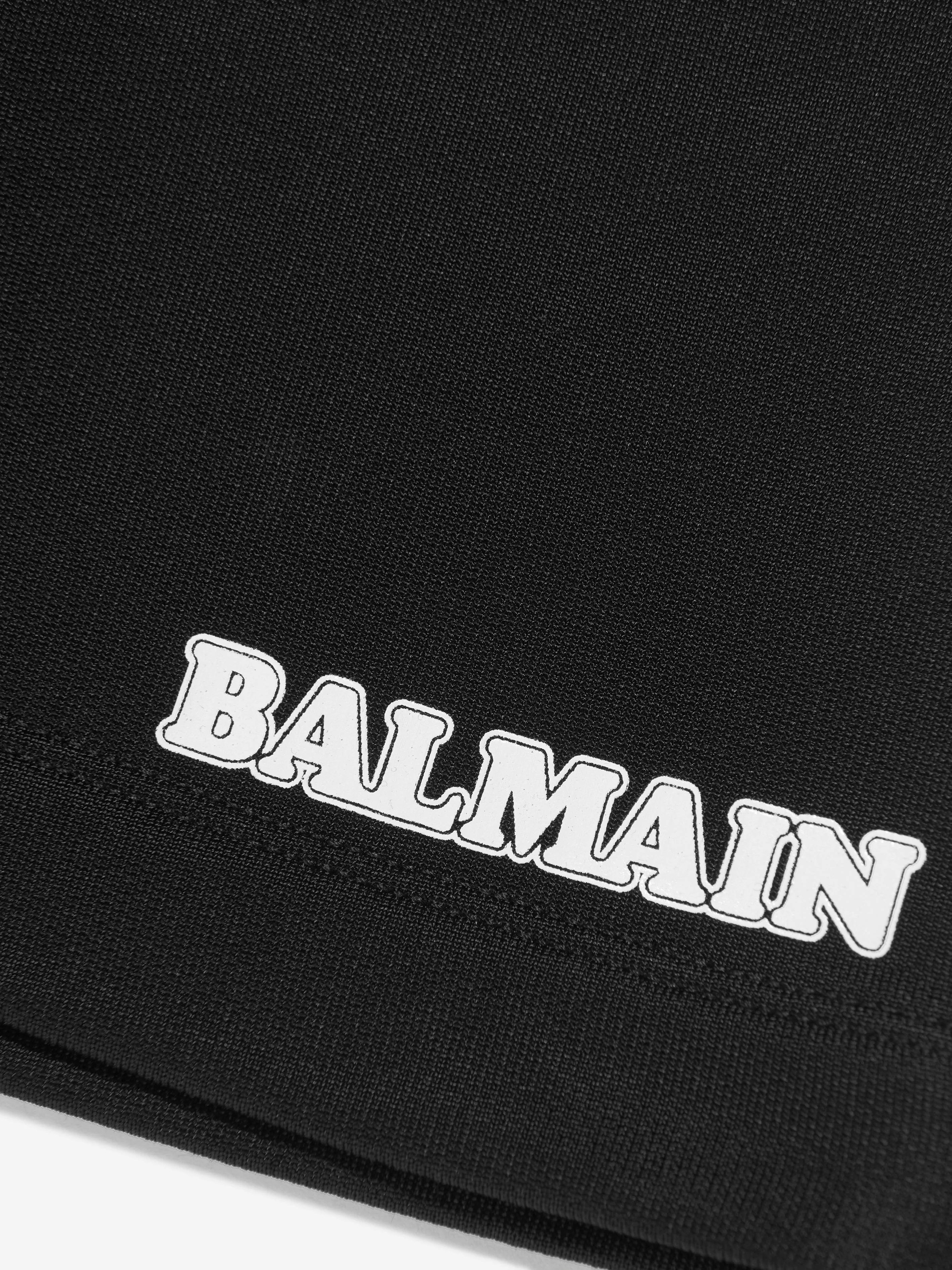 Balmain Boys Logo Jersey Shorts in Schwarz
