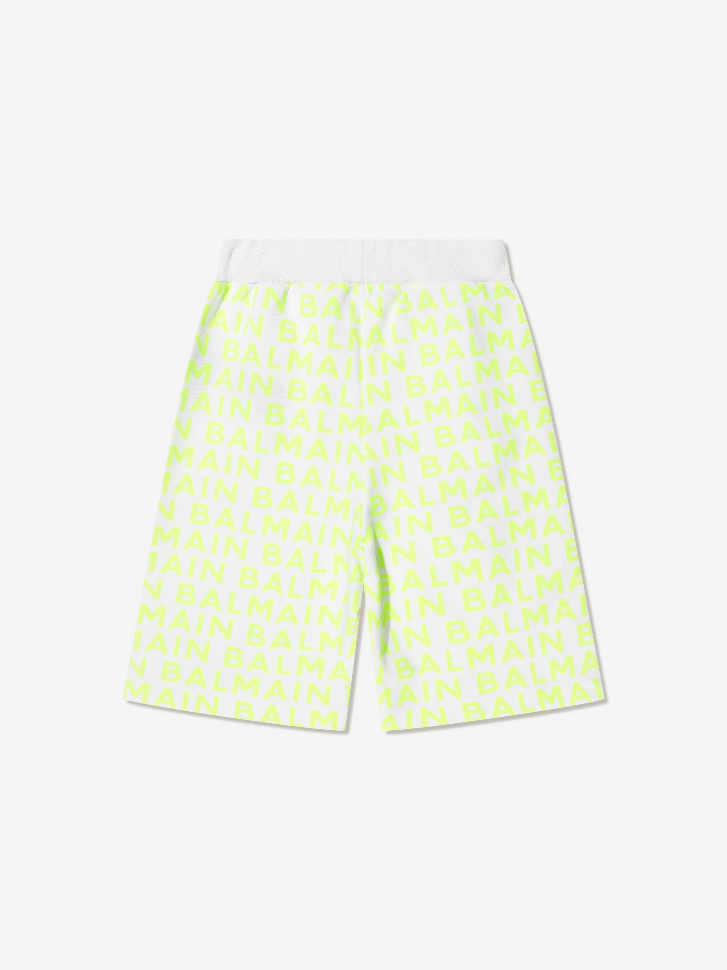 Balmain Boys Logo Jersey Shorts in Weiß