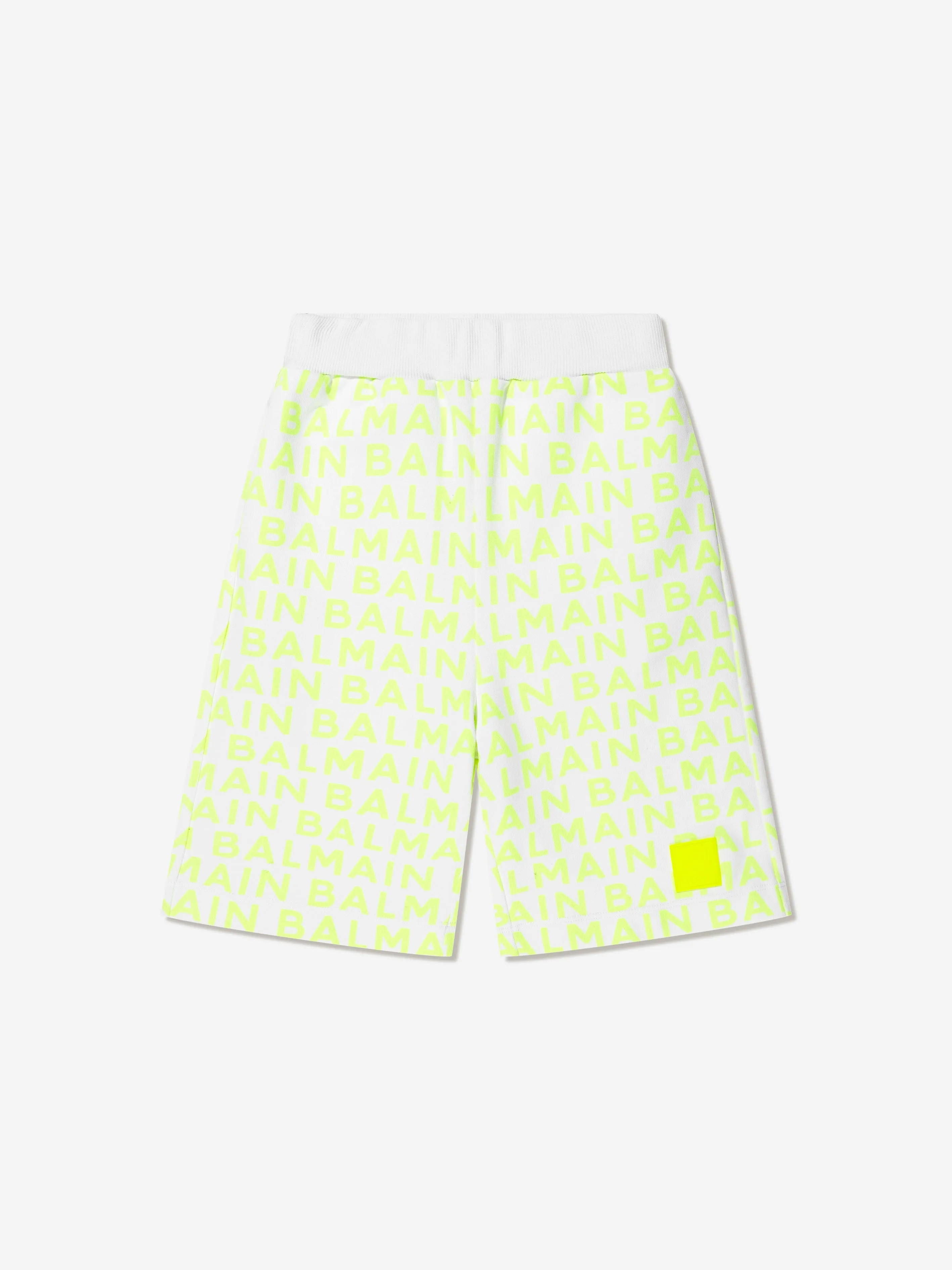 Balmain Boys Logo Jersey Shorts in Weiß