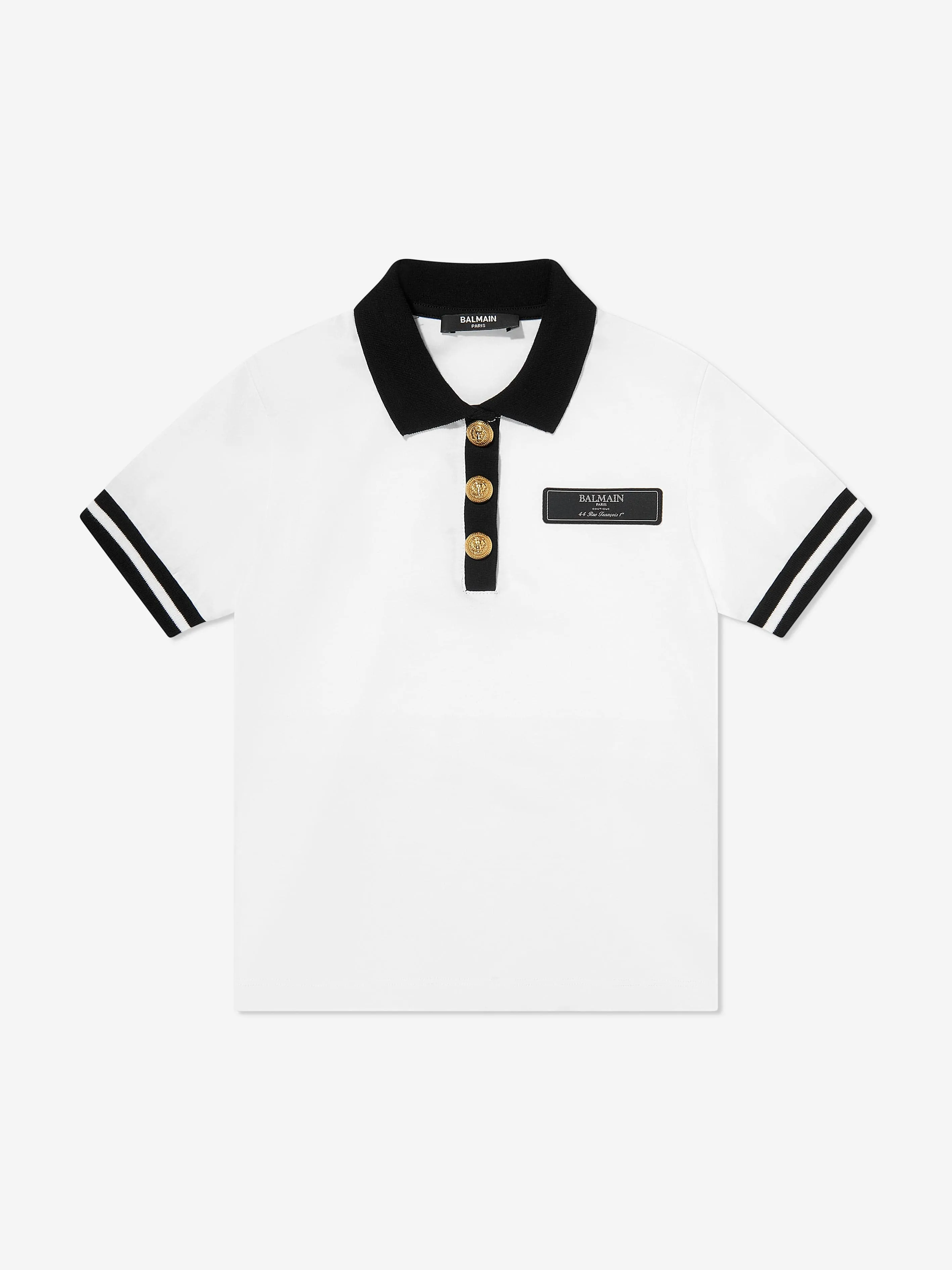 Balmain Boys Logo Polo-Shirt in Weiß