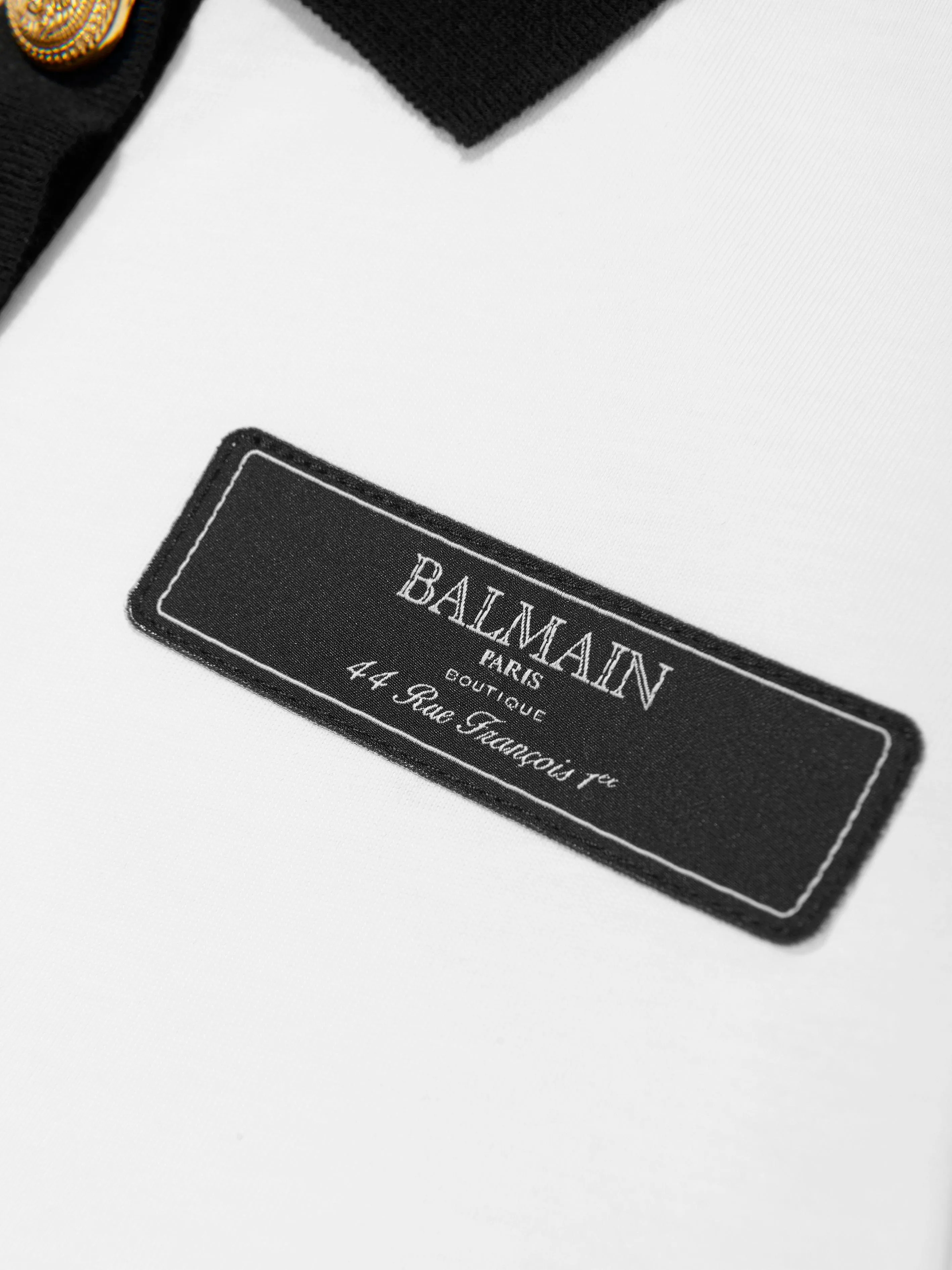 Balmain Boys Logo Polo-Shirt in Weiß