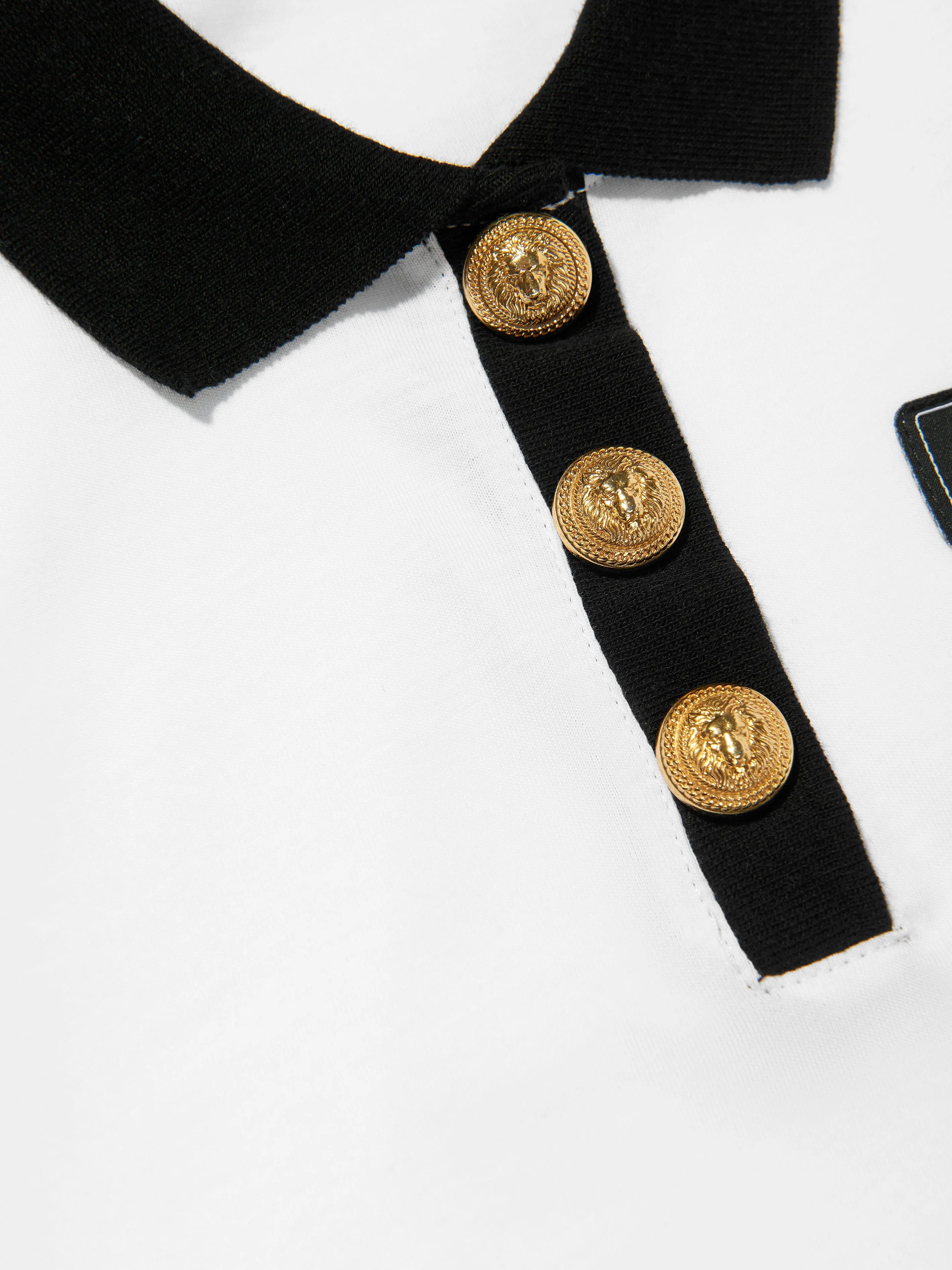 Balmain Boys Logo Polo-Shirt in Weiß