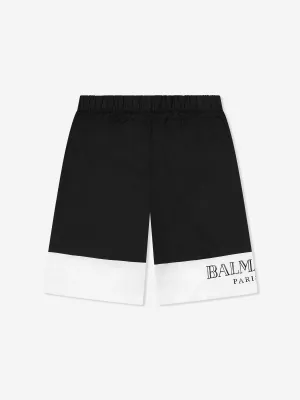 Balmain Boys Logo Badeshorts in Schwarz