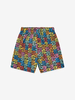 Balmain Boys Monogram Badehose in Mehrfarben