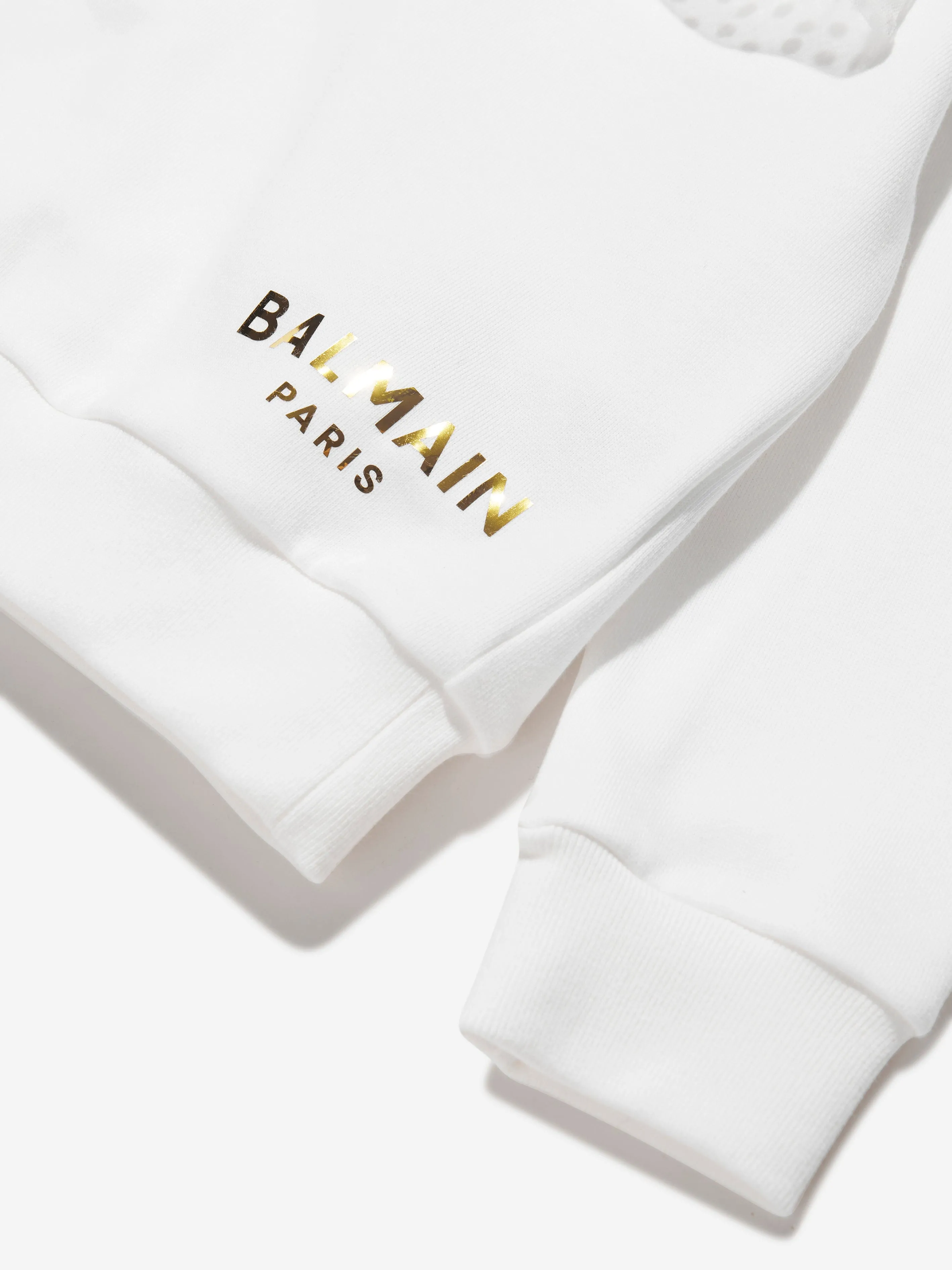 Balmain Mädchen Sweatshirt mit Schleife in Weiß